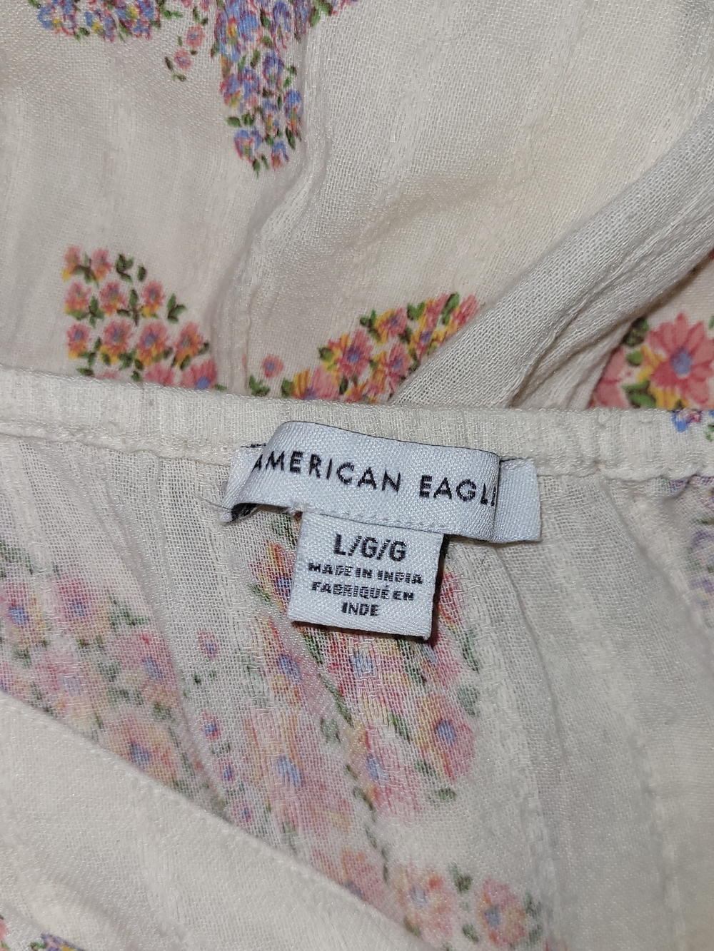 American Eagle Floral Butterfly Print Boho Cutout Mini Summer Dress L - Picture 7 of 7